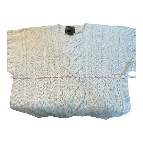 Boston Traders Knitted By Hand Men's / Women's Cable Knit Sweater Size M Cream - Picture 6 of 7